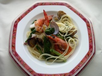 大和まなと海の幸のスパゲッティ