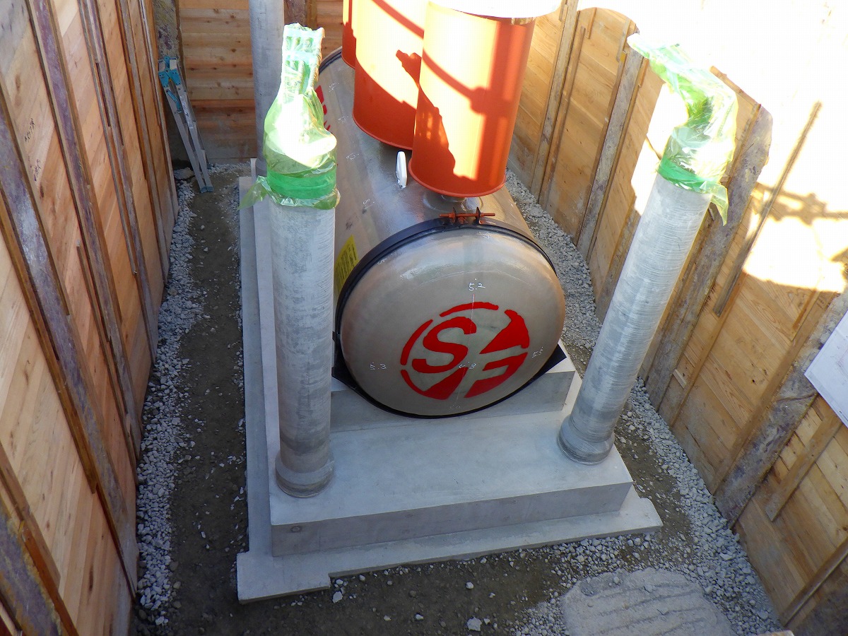 防災倉庫 発電機地下タンク設置
