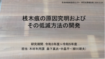 桟木痕の原因究明およびその低減方法の開発