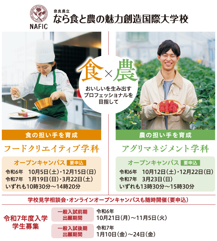 なら食と農の魅力創造国際大学校（NAFIC）