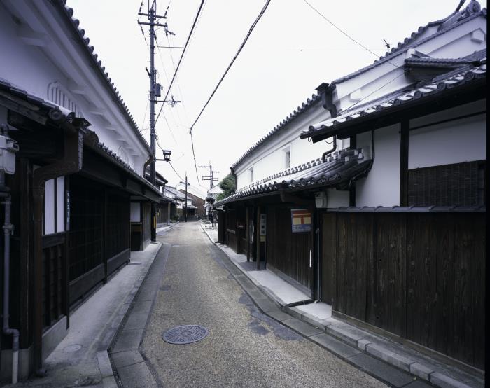 五條(西口)と新町(東町)の町並み(北東から)