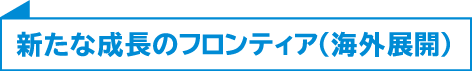 新たな成長のフロンティア（海外展開）