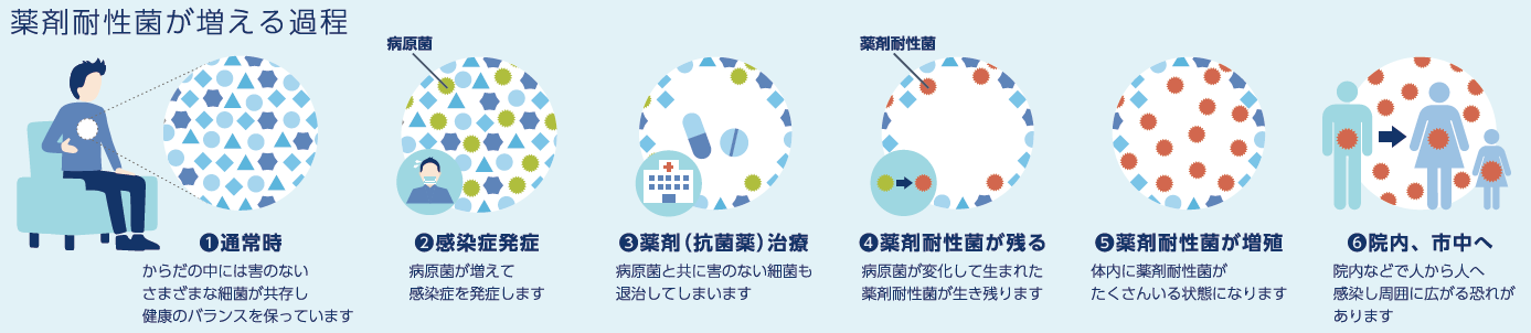 薬剤耐性菌が増える過程