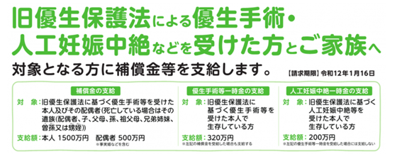 旧優生保護法補償金等の対象者・支給額について