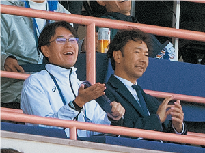 県民の皆さんと大きな声援