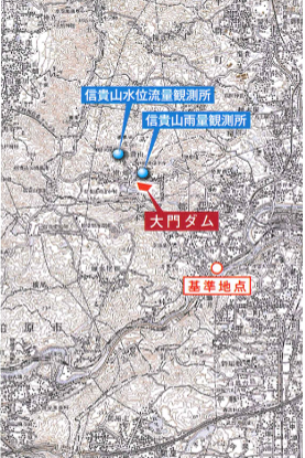 大門ダムの位置図