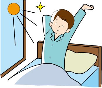 朝日を浴びるイラスト