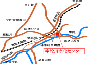 宇陀川浄化センター位置図