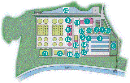 吉野川浄化センター施設平面図